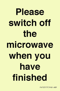 Please switch off the microwave when you have finished